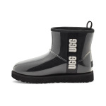 Кроссовки (WMNS) UGG Classic Clear Mini Large LOGO Fleece Lined Black, черный - фото 2