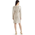 Платье LAUREN Ralph Lauren Metallic Stretch Knit Cocktail, цвет Birch Tan/Gold Foil - фото 2