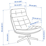 ХАВБЕРГ Вращающееся кресло, Лейде красно-коричневый HAVBERG IKEA - фото 5