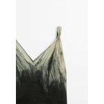 Блузка Strappy Tie-Dye Print Massimo Dutti, зеленая - фото