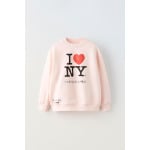 Толстовка i love ny  ZARA, розовый - фото