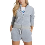 Толстовка Juicy Couture Mock Neck Velour Zip Front, цвет Grey Powder Heather - фото