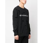 Givenchy толстовка с эффектом потертости и логотипом, черный - фото 3