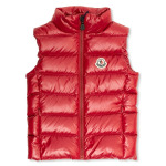 Moncler Enfant дутый жилет с нашивкой-логотипом, красный - фото