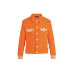 Новые квартальные продукты LV Jacket Men Orange Louis Vuitton, оранжевый - фото