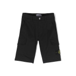 Stone Island Junior шорты-бермуды с нашивкой-логотипом, черный - фото