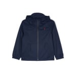 Ralph Lauren Kids куртка на молнии с капюшоном и логотипом, синий - фото