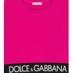 Футболка из смесового хлопка с логотипом Dolce&Gabbana, розовый - фото 3