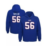 Флисовый пуловер с капюшоном и именем и номером игрока Big Boys Lawrence Taylor Royal New York Giants Mitchell & Ness, синий - фото