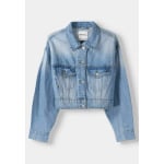 Джинсовая куртка CROPPED Bershka, цвет light blue denim - фото 6