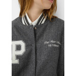 Куртка-бомбер VARSITY Bershka, цвет Mottled Grey - фото 5