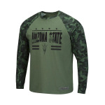 Мужская оливково-камуфляжная футболка Arizona State Sun Devils OHT Military-Inspired Appreciation Raglan с длинным рукавом Colosseum, зеленый - фото 3