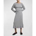 Трикотажное платье Eden из сверхтонкой мериносовой шерсти и шелка Proenza Schouler, цвет Light Grey Melange - фото 7