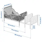 Раздвижная кровать, светло-розовый, 80х200 см, MINNEN/LURÖY IKEA - фото 2