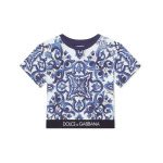 Dolce & Gabbana Kids футболка с принтом Majolica, синий - фото