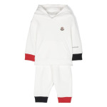 Moncler Enfant спортивный костюм с капюшоном и логотипом, белый - фото