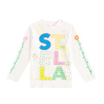 Топ из хлопкового джерси с логотипом Stella Mccartney Kids, слоновая кость - фото