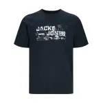 Мужская футболка с короткими рукавами и принтом спереди Jack & Jones, синий - фото 3