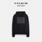 Толстовка классическая мужская Coach Outlet с капюшоном и логотипом, темно-синий - фото 2