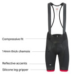 Шорты нагрудник FR-C Pro мужские Giordana, черный/красный - фото 4