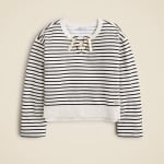 Свитшот для девочек на шнуровке из махровой ткани J.Crew, белый - фото