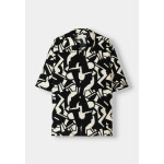 Рубашка PRINTED SHORT SLEEVE Bershka, черный - фото 3