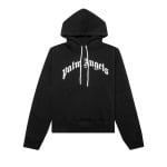 Худи Palm Angels Curved Logo Hoodie, черный - фото