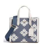 Сумка Spade Flower Jacquard текстильная, кожаная Kate Spade New York, синий - фото