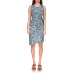 Платье Michael Kors Paisley Crew Neck Drape Dress, цвет Midnight Blue - фото 4