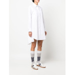 Thom Browne pleat-detail cotton shirtdress, белый - фото 3