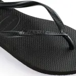 Havaianas "Slim" разделитель пальцев ног, летняя обувь, тапочки, туфли для бассейна с мягким носком, черный - фото 6