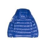 Moncler Enfant пуховик с капюшоном и нашивкой-логотипом, синий - фото 2