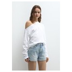 Джинсовые шорты TURN-UP MOM Pull&Bear, светло-голубой - фото