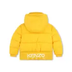 Пуховик с высоким воротником и потайным капюшоном Kenzo Kids, желтый - фото 3