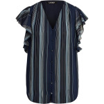 Рубашка LAUREN Ralph Lauren Striped Crinkle Georgette Shirt, цвет Navy/Blue - фото 4