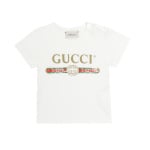 Хлопковая футболка с детским принтом Gucci Kids, белый - фото