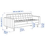 ЛАНДСКРОНА 3-местный диван, Гуннаред светло-зеленый/металл LANDSKRONA IKEA - фото 7