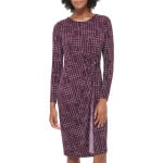 Платье Calvin Klein Printed Faux Wrap Dress w/ Hardware, цвет Aubergine/Multi - фото 3