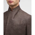 Мужское спортивное пальто Birdseye ZEGNA, цвет Dark Brown Check - фото 7