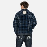 Джинсовая куртка мужская джинсовая синяя Evisu, синий - фото 8