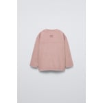 Футболка с отстрочкой, окрасенная в готовом виде ZARA, цвет chalk pink - фото 2