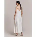 Платье Ghost Nina Satin Maxi, слоновая кость - фото 4