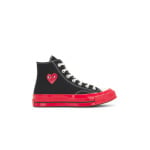 Высокие кеды Converse с красной подошвой Comme Des Garcons Play, черный - фото