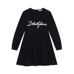 Dolce & Gabbana Kids платье с вышитым логотипом, синий - фото