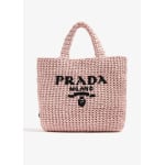 Сумка-тоут Prada Small Crochet, розовый - фото