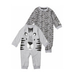 Пижамы GOTS BABY NIGHTSUIT 2-PACK Tinyone, цвет Grey Melange - фото