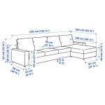 ВИМЛЕ 4-местный диван + диван, с широкими подлокотниками/Гуннаред средний серый VIMLE IKEA - фото 6