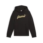 Толстовка с капюшоном PUMA «ESS+ SCRIPT METALLIC HOODIE FL G», цвет PUMA Black-gold foil - фото