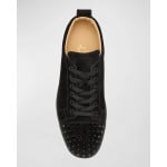 Мужские кожаные низкие кеды Louis Junior Spikes Christian Louboutin, цвет Black/Black - фото 6