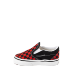 Кеды Vans Slip-On Checkerboard Skate Shoe, черный/красный - фото